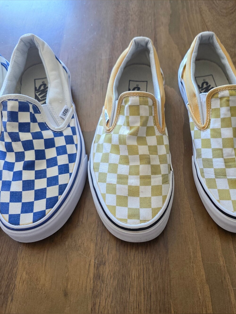 VANS Classic Check Slip-On Shoes Sz 7.5 Womens / 6 Mens Set 3 Low Top Sneakers - Picture 3 of 14
